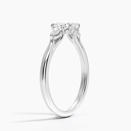Platinum Floating Three Stone Pear Diamond Ring