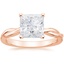 14K Rose Gold Twisted Vine Solitaire Ring, smalltop view