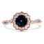 Custom Mixed Metal Sapphire Halo Engagement Ring