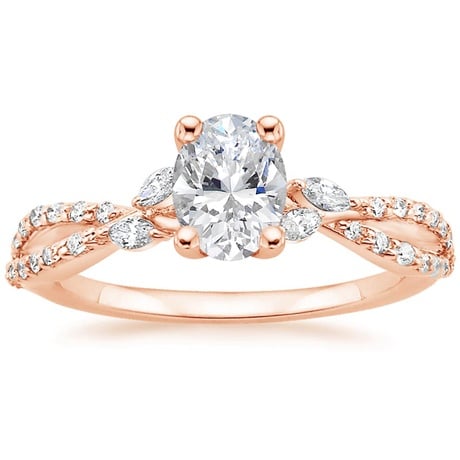 14K Rose Gold Luxe Willow Diamond Ring (1/4 ct. tw.) with Luxe Winding Willow Diamond Ring (1/4 ct. tw.)