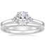 18K White Gold Melody Diamond Ring with Petite Comfort Fit Wedding Ring
