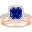 14K Rose Gold Luxe Sienna Halo Diamond Ring (3/4 ct. tw.) with 2mm Comfort Fit Wedding Ring