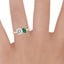 14K Rose Gold Viridian Toi et Moi Diamond Ring, smallzoomed in top view on a hand