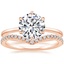 14K Rose Gold Petite Esme Solitaire Ring with Flair Diamond Ring (1/6 ct. tw.)