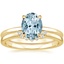 18KY Aquamarine Elodie Ring with Crescent Diamond Ring, smalltop view