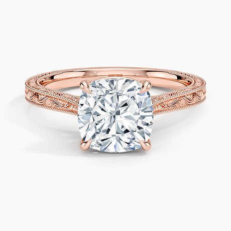 14K Rose Gold Elsie Engraved Ring
