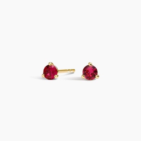 Lab Ruby Birthstone Stud Earrings