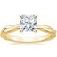 18K Yellow Gold Twisted Vine Solitaire Ring, smalltop view