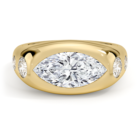 Sloane Flush Set Five Stone Diamond Dome Ring