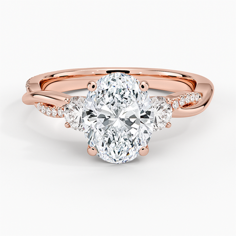14K Rose Gold Petite Twisted Vine Three Stone Diamond Ring (2/5 ct. tw.)