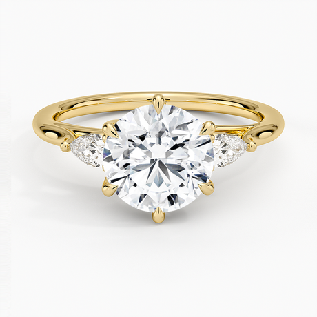 Delilah Three Stone Pear Diamond Ring