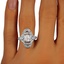 The Cherelle Ring, smallzoomed in top view on a hand