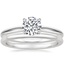 18K White Gold Kalina Ring with Petite Comfort Fit Wedding Ring