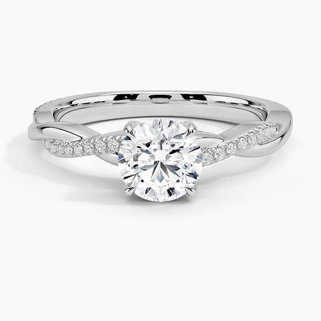 Petite Twisted Vine Hidden Halo Pavé Diamond Ring