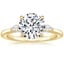 18K Yellow Gold Aria Perfect Fit Three Stone Diamond Ring, smalltop view