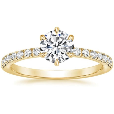 18K Yellow Gold Bliss Diamond Ring (1/6 ct. tw.) with Bliss Diamond Ring (1/5 ct. tw.)