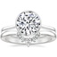 14K White Gold Petite Luna Bezel Ring with Lunette Diamond Ring