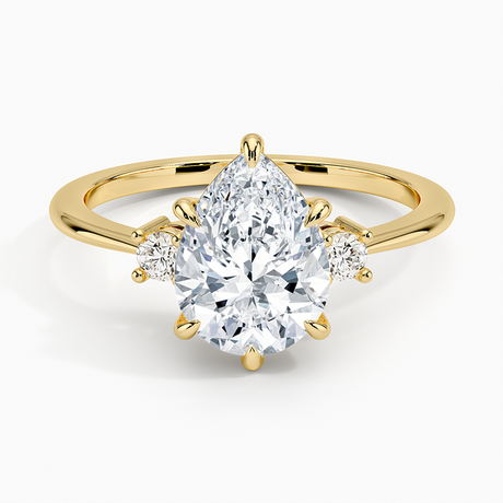 18K Yellow Gold Petite Selene Three Stone Diamond Ring (1/10 ct. tw.)