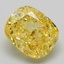 5.07 Ct. Fancy Vivid Yellow Cushion Lab Grown Diamond