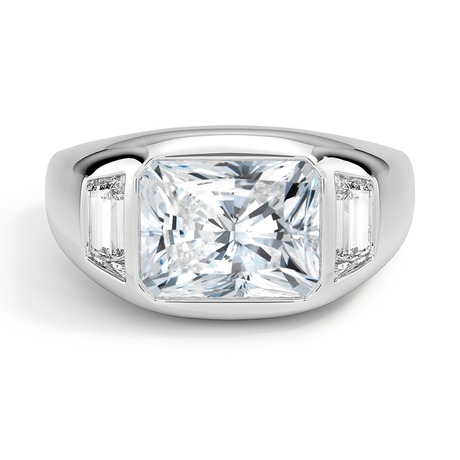 Sloane Three Stone Trapezoid Dome Diamond Ring (1/2 ct. tw.)