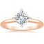 14K Rose Gold North Star Solitaire Ring, smalltop view