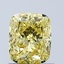 1.08 Ct. Fancy Vivid Yellow Cushion Lab Grown Diamond