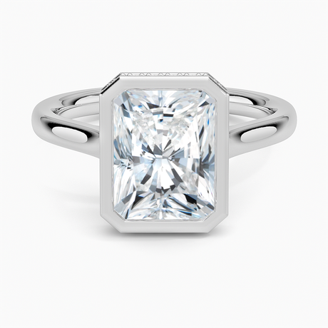 18K White Gold Luna Hidden Halo Diamond Ring