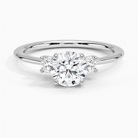 Thin Three Stone Diamond Ring