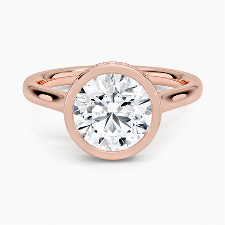 14K Rose Gold Luna Hidden Halo Diamond Ring