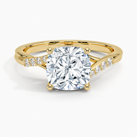 18K Yellow Gold Chamise Hidden Halo Diamond Ring