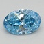 0.82 Ct. Fancy Vivid Blue Oval Lab Grown Diamond