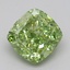 2.00 Ct. Fancy Vivid  Green Cushion Lab Grown Diamond