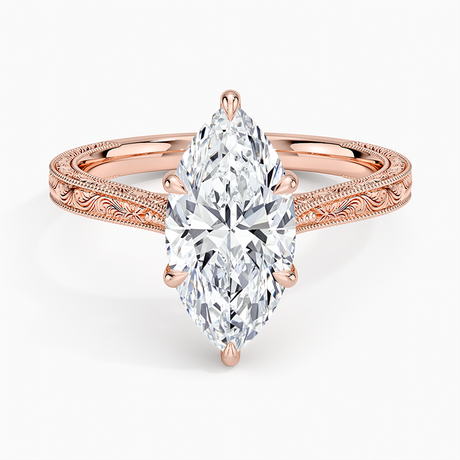 14K Rose Gold Elsie Engraved Ring