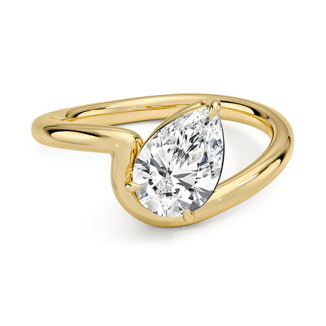 18K Yellow Gold Aire Solitaire Ring