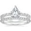18K White Gold Hollie Diamond Ring with Petite Shared Prong Diamond Ring (1/4 ct. tw.)