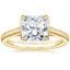 18K Yellow Gold Jade Trau Satin Esthética Solitaire Ring, smalltop view