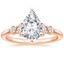 14K Rose Gold Miroir Diamond Ring, smalltop view