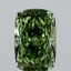 5.03 Ct. Fancy Vivid Green Cushion Lab Grown Diamond