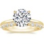 18K Yellow Gold Petal Diamond Ring with Marseille Diamond Ring (1/3 ct. tw.)