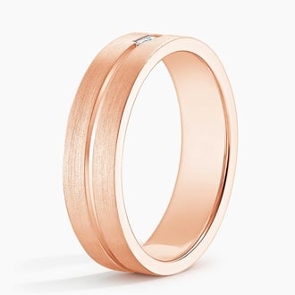Ezra Diamond 5.5mm Wedding Ring in 14K Rose Gold