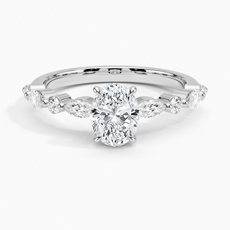 Round and Marquise Engagement Ring