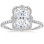 Platinum Reina Halo Diamond Ring, smalltop view