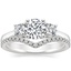 Platinum Petite Three Stone Trellis Diamond Ring (1/3 ct. tw.) with Flair Diamond Ring (1/6 ct. tw.)
