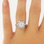 The Corrinne Ring, smallzoomed in top view on a hand