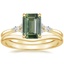 18K Yellow Gold Nadia Diamond Ring with Petite Curved Wedding Ring