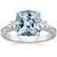 18K White Gold Antique Scroll Engraved Three Stone Diamond Ring (1/3 ct. tw.), smalltop view