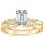 18K Yellow Gold Petite Twisted Vine Hidden Halo Diamond Ring with Petite Twisted Vine Diamond Ring (1/8 ct. tw.)