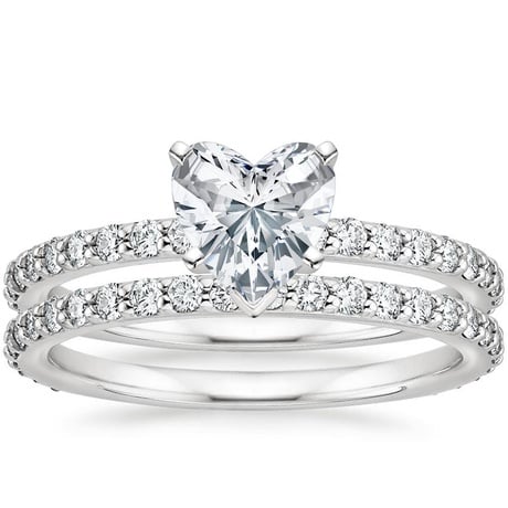 18K White Gold Luxe Petite Shared Prong Diamond Bridal Set (3/4 ct. tw.)
