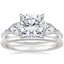Platinum Luxe Opera Three Stone Diamond Ring with Petite Comfort Fit Wedding Ring