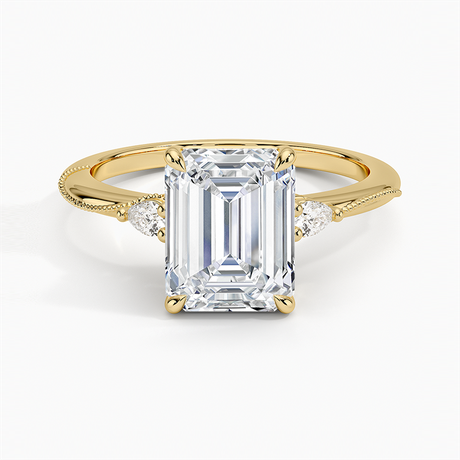 Camellia Three Stone Pear Diamond Ring